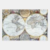 Antiek Wereldkaart, Atlas Maritimus van John Selle Inpakpapier Vel (Voorkant 3)