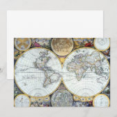 Antiek Wereldkaart, Atlas Maritimus van John Selle Kaart (Voorkant / Achterkant)