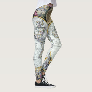 Antiek Wereldkaart, Atlas Maritimus van John Selle Leggings