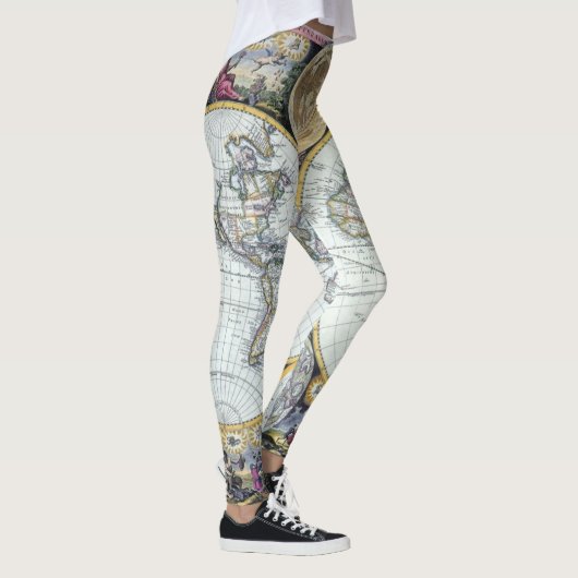 Antiek Wereldkaart, Atlas Maritimus van John Selle Leggings (Rechts)
