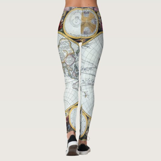 Antiek Wereldkaart, Atlas Maritimus van John Selle Leggings (Achterkant)