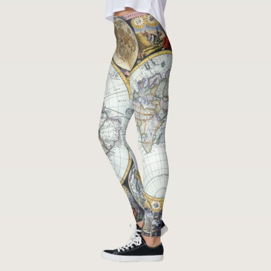 Antiek Wereldkaart, Atlas Maritimus van John Selle Leggings (Links)