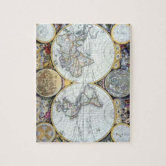 Antiek Wereldkaart, Atlas Maritimus van John Selle Legpuzzel (Verticaal)