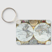 Antiek Wereldkaart, Atlas Maritimus van John Selle Sleutelhanger (Achterkant)