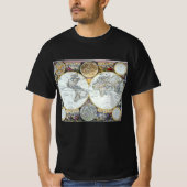 Antiek Wereldkaart, Atlas Maritimus van John Selle T-shirt (Voorkant)
