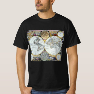 Antiek Wereldkaart, Atlas Maritimus van John Selle T-shirt