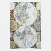 Antiek Wereldkaart, Atlas Maritimus van John Selle Theedoek (Verticaal)