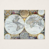 Antiek Wereldkaart, Atlas Maritimus van John Selle Visitekaartjes (Voorkant)