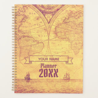 Antiek Wereldkaart avonturier Planner