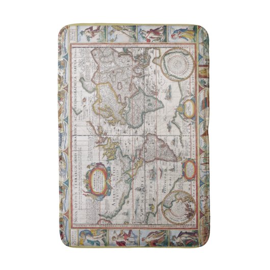 Antiek Wereldkaart badmat (Voorkant Verticaal)