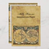 Antiek Wereldkaart, BG V-Afstuderen Kaart (Voorkant / Achterkant)