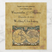 Antiek Wereldkaart — BG-wijnlabels Wijn Etiket (Enkel label)