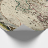 Antiek Wereldkaart - Blaeu, Joan 1664 Cadeaupapier (Hoek)