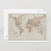 Antiek Wereldkaart Briefkaart (Voorkant / Achterkant)