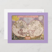Antiek Wereldkaart Briefkaart (Voorkant / Achterkant)