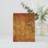 Antiek Wereldkaart Briefkaart (Staand voorkant)