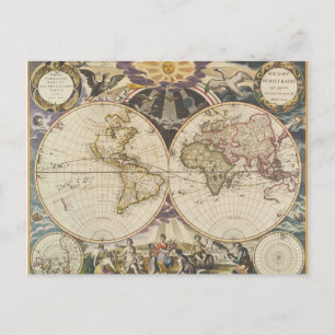 Antiek Wereldkaart, Briefkaart