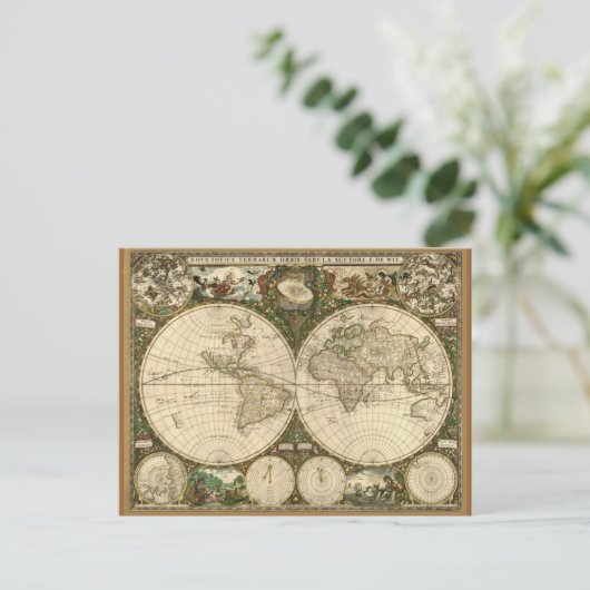 Antiek  Wereldkaart Briefkaarten (Staand voorkant)