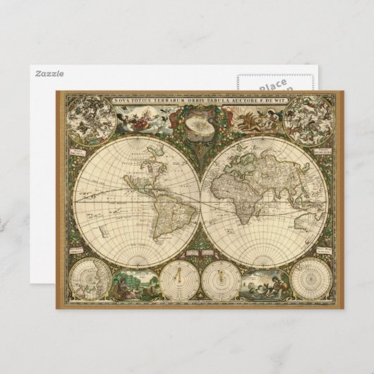 Antiek  Wereldkaart Briefkaarten (Voorkant / Achterkant)