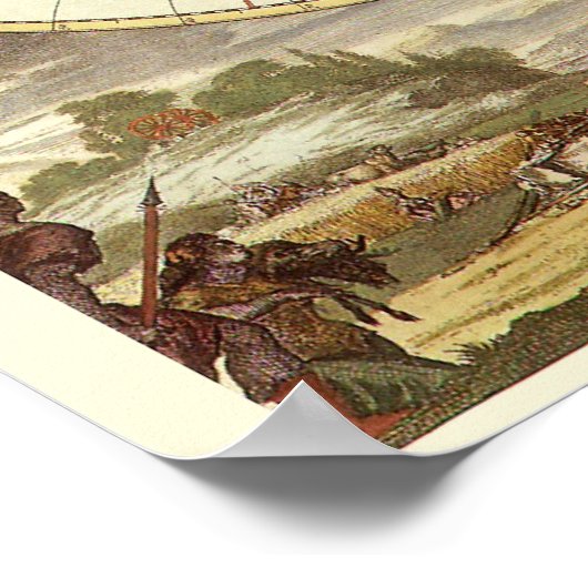 Antiek Wereldkaart, c. 1680. Door Frederick de Wit Poster (Hoek)