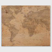  Antiek Wereldkaart Cadeaupapier (Vlak)