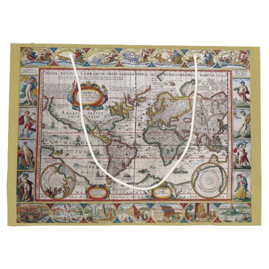 Antiek Wereldkaart cadeautas (Achterkant)