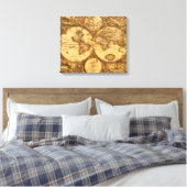 Antiek Wereldkaart Canvas Afdruk (Insitu (Slaapkamer))