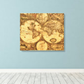 Antiek Wereldkaart Canvas Afdruk (Insitu (Houten vloer))