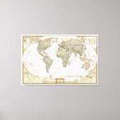 Antiek Wereldkaart canvas wrap print (Voorkant)