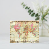 Antiek Wereldkaart  cartografie Briefkaart (Staand voorkant)