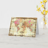 Antiek Wereldkaart  cartografie Kaart (Gele Bloem)