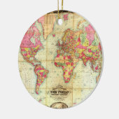 Antiek Wereldkaart  cartografie Keramisch Ornament (Links)