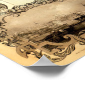 Antiek Wereldkaart  cartografie Poster (Hoek)