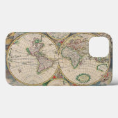 Antiek Wereldkaart Case-Mate iPhone Case (Achterkant (horizontaal))