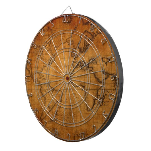 Antiek Wereldkaart Dartbord (Voorkant Rechts)
