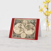 Antiek Wereldkaart door Nicolao Visscher, circa Kaart (Gele Bloem)