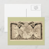 Antiek Wereldkaart door Philipp Eckebrecht - 1630 Briefkaart (Voorkant / Achterkant)