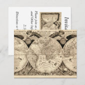 Antiek Wereldkaart door Philipp Eckebrecht - 1630 Kaart (Voorkant / Achterkant)