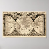 Antiek Wereldkaart door Philipp Eckebrecht - 1630 Poster (Voorkant)