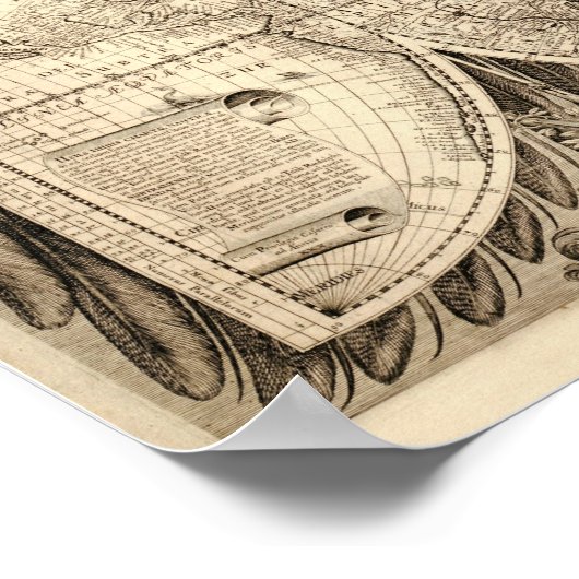 Antiek Wereldkaart door Philipp Eckebrecht - 1630 Poster (Hoek)