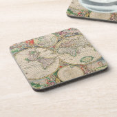 Antiek Wereldkaart Drankjes Onderzetter (Linkerzijde)