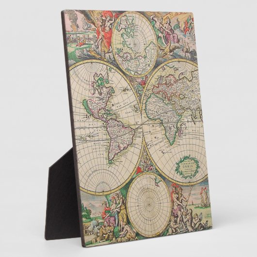 Antiek Wereldkaart Fotoplaat (Zijkant)