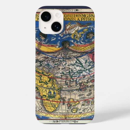 Antiek Wereldkaart Heart Shaped van Peter Apian 15 Case-Mate iPhone Case (Achterkant)