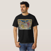 Antiek Wereldkaart Heart Shaped van Peter Apian 15 T-shirt (Voorkant volledig)