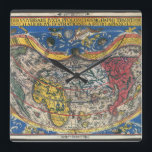 Antiek Wereldkaart Heart Shaped van Peter Apian 15 Vierkante Klok<br><div class="desc">illustratie antiek hartvormige wereldkaart door Petrus Apianus, 1520. Deze internationale oude wereldkaart met de continenten en oceanen wordt beschouwd als de eerste kaart die de naam Amerika gebruikt. Tipus Orbis Universalis iuxta Ptolemei Cosmografi Traditionem et Americi Vespucii Aliorque Lustrationes a Petro Apiano Leysnico Elucbrat An. Ja. MDX</div>