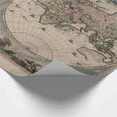 Antiek Wereldkaart: Historische Cartografie Kunst Cadeaupapier (Hoek)