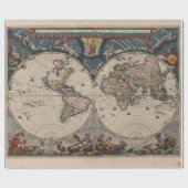 Antiek Wereldkaart: Historische Cartografie Kunst Cadeaupapier (Vlak)