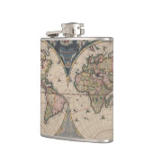 Antiek Wereldkaart: Historische Cartografie Kunst Heupfles (Links)