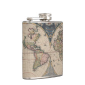 Antiek Wereldkaart: Historische Cartografie Kunst Heupfles (Rechts)