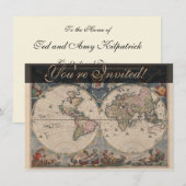 Antiek Wereldkaart: Historische Cartografie Kunst Kaart (Voorkant / Achterkant)